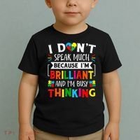 I Dont Speak Much Brilliant Autism Autistic Toddler T-Shirt thumb 2