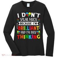 I Dont Speak Much Brilliant Autism Autistic Women's Long Sleeve Shirt thumb 0