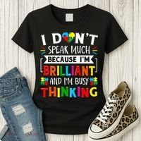 I Dont Speak Much Brilliant Autism Autistic Women's T-Shirt thumb 3