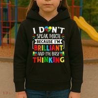 I Dont Speak Much Brilliant Autism Autistic Kids Hoodie thumb 3