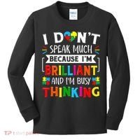 I Dont Speak Much Brilliant Autism Autistic Kids Long Sleeve Shirt thumb 0