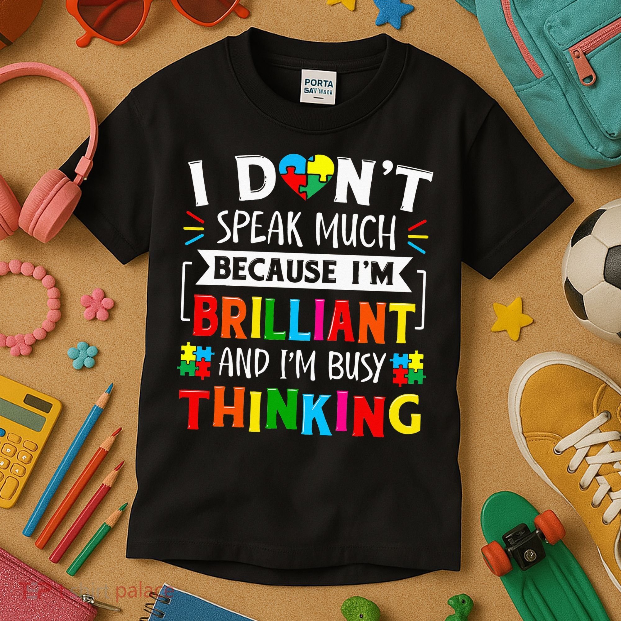 I Dont Speak Much Brilliant Autism Autistic Kids T-Shirt