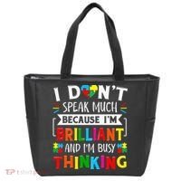 I Dont Speak Much Brilliant Autism Autistic Tote Bag thumb 0