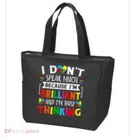 I Dont Speak Much Brilliant Autism Autistic Tote Bag thumb 3