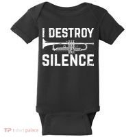 I Destroy Silence Trumpet Baby Bodysuit thumb 0