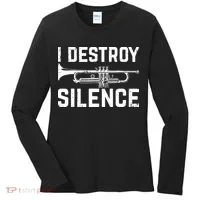 I Destroy Silence Trumpet Women's Long Sleeve Shirt thumb 0