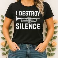 I Destroy Silence Trumpet Women's T-Shirt thumb 2