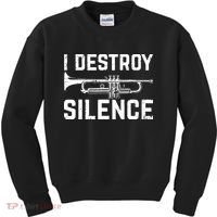 I Destroy Silence Trumpet Kids Sweatshirt thumb 0