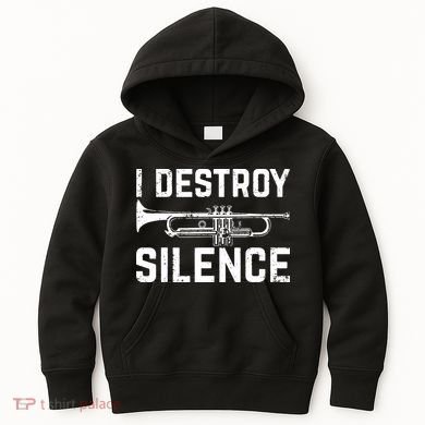 I Destroy Silence Trumpet Kids Hoodie