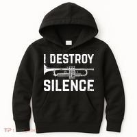 I Destroy Silence Trumpet Kids Hoodie thumb 0