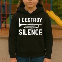 I Destroy Silence Trumpet Kids Hoodie thumb 3