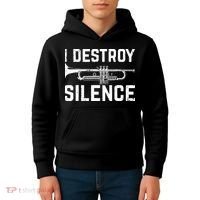 I Destroy Silence Trumpet Kids Hoodie thumb 4