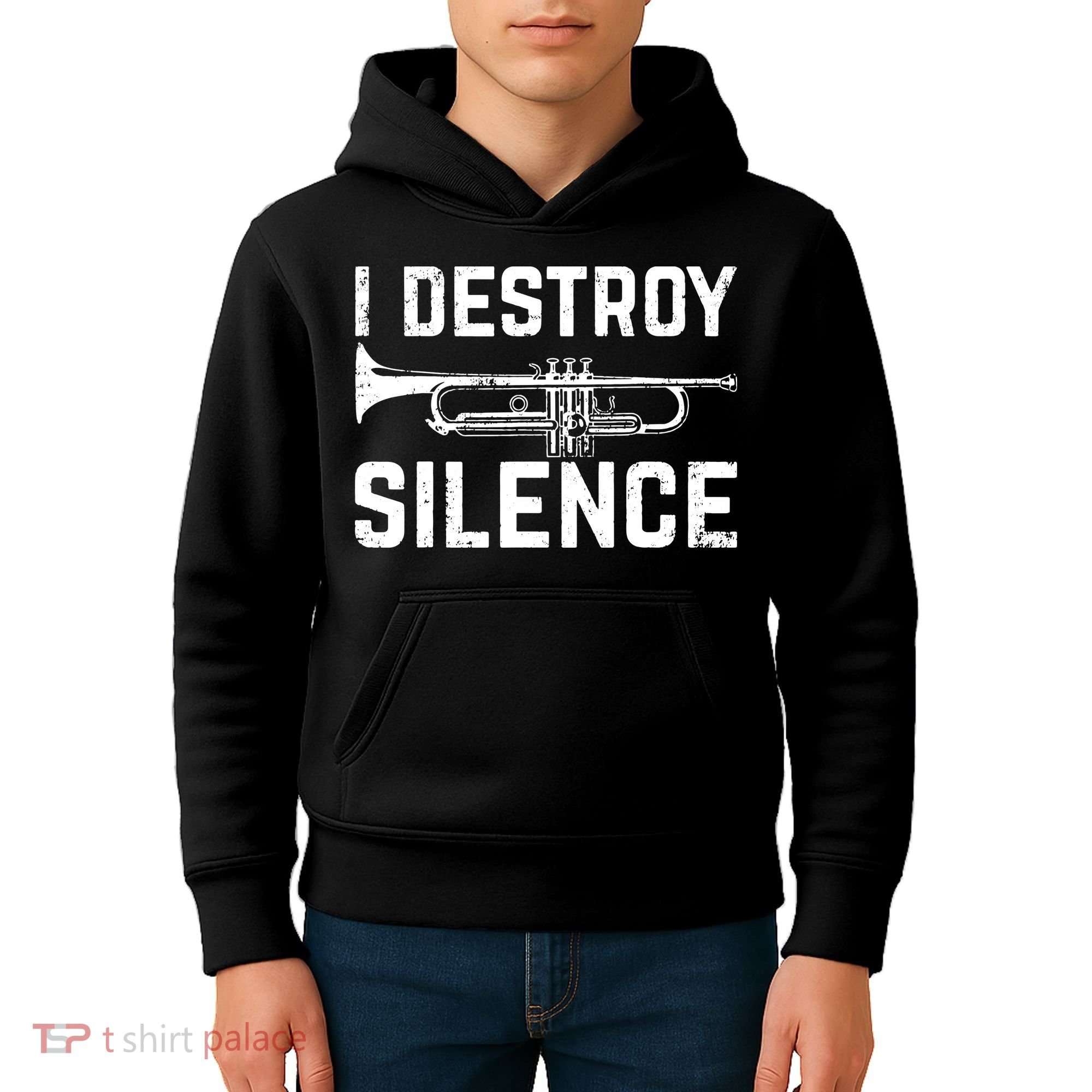 I Destroy Silence Trumpet Kids Hoodie