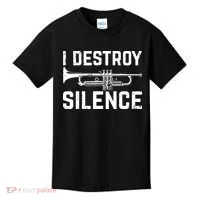 I Destroy Silence Trumpet Kids T-Shirt thumb 0