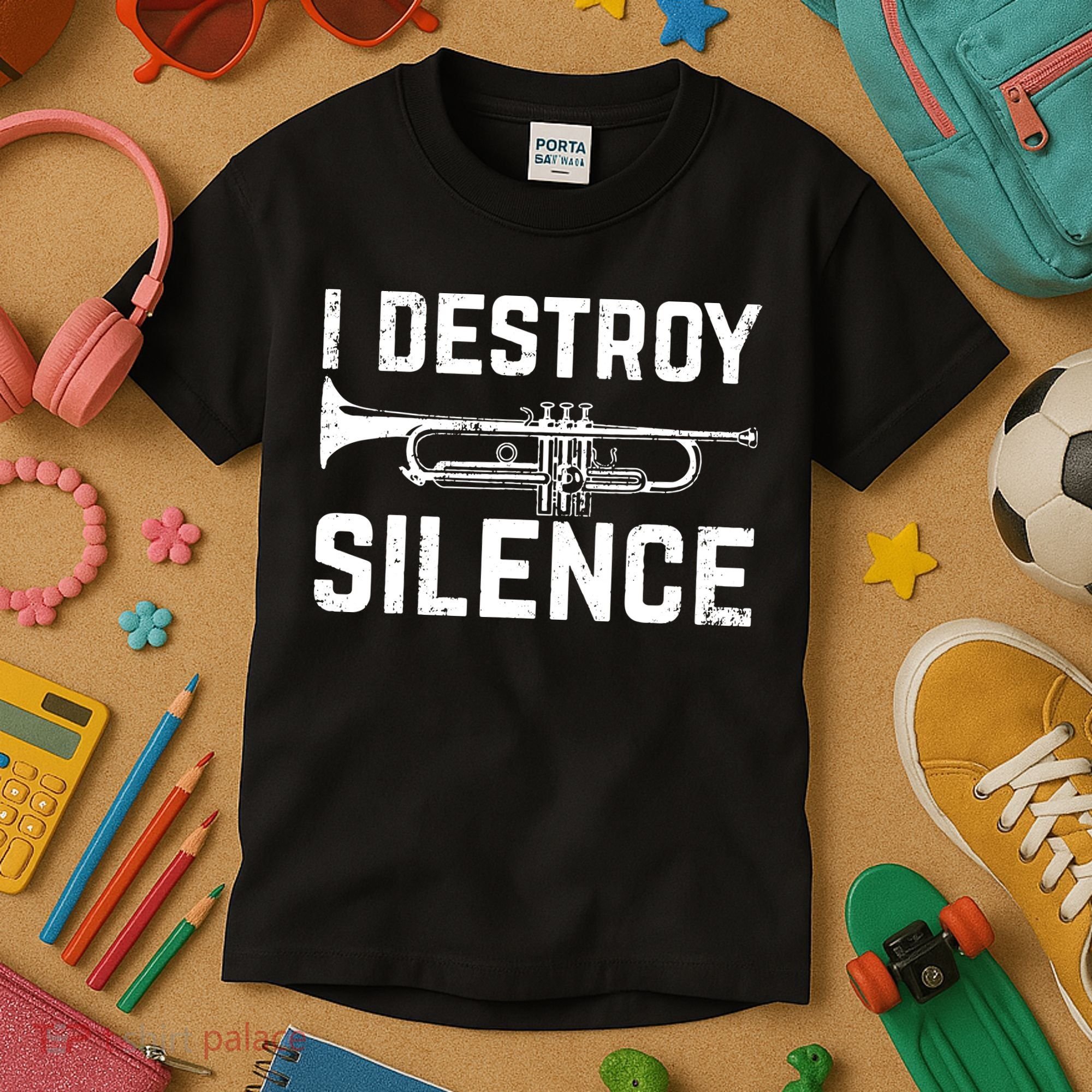 I Destroy Silence Trumpet Kids T-Shirt