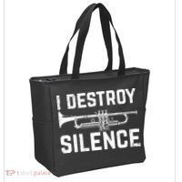 I Destroy Silence Trumpet Tote Bag thumb 2