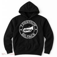 I Destroy Silence Tuba Trumpet Player Brass Marching Band Hoodie thumb 0