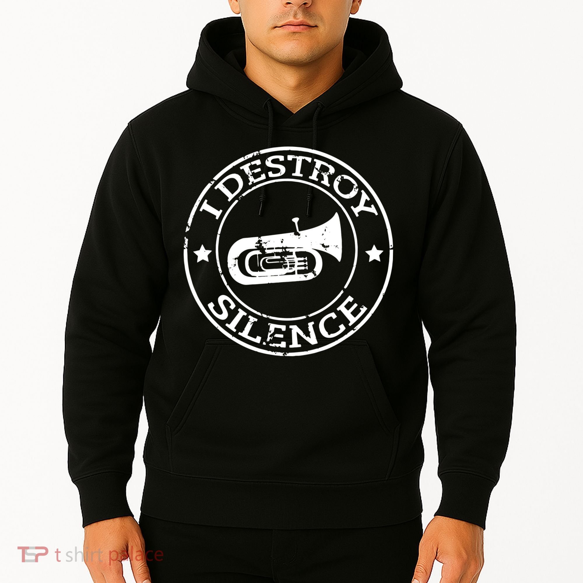 I Destroy Silence Tuba Trumpet Player Brass Marching Band Hoodie