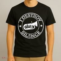 I Destroy Silence Tuba Trumpet Player Brass Marching Band T-Shirt thumb 3