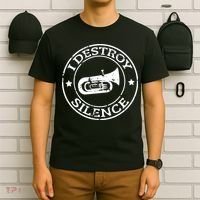 I Destroy Silence Tuba Trumpet Player Brass Marching Band T-Shirt thumb 6