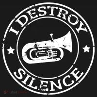 I Destroy Silence Tuba Trumpet Player Brass Marching Band Mousepad thumb 1