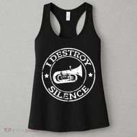 I Destroy Silence Tuba Trumpet Player Brass Marching Band Women's Tank Top thumb 3