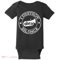 I Destroy Silence Tuba Trumpet Player Brass Marching Band Baby Bodysuit thumb 0