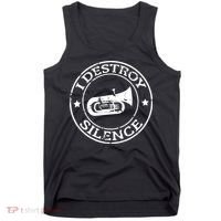 I Destroy Silence Tuba Trumpet Player Brass Marching Band Tank Top thumb 0
