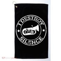 I Destroy Silence Tuba Trumpet Player Brass Marching Band Golf Towel thumb 0