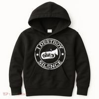 I Destroy Silence Tuba Trumpet Player Brass Marching Band Kids Hoodie thumb 0