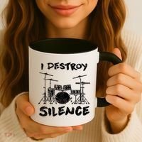 I Destroy Silence Drummer Gift Coffee Mug thumb 3