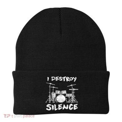 I Destroy Silence Drummer Gift Beanie