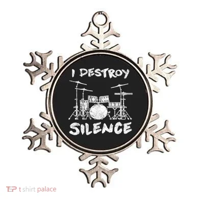 I Destroy Silence Drummer Gift Ornament