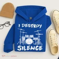 I Destroy Silence Drummer Gift Hoodie thumb 4