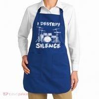 I Destroy Silence Drummer Gift Apron thumb 2