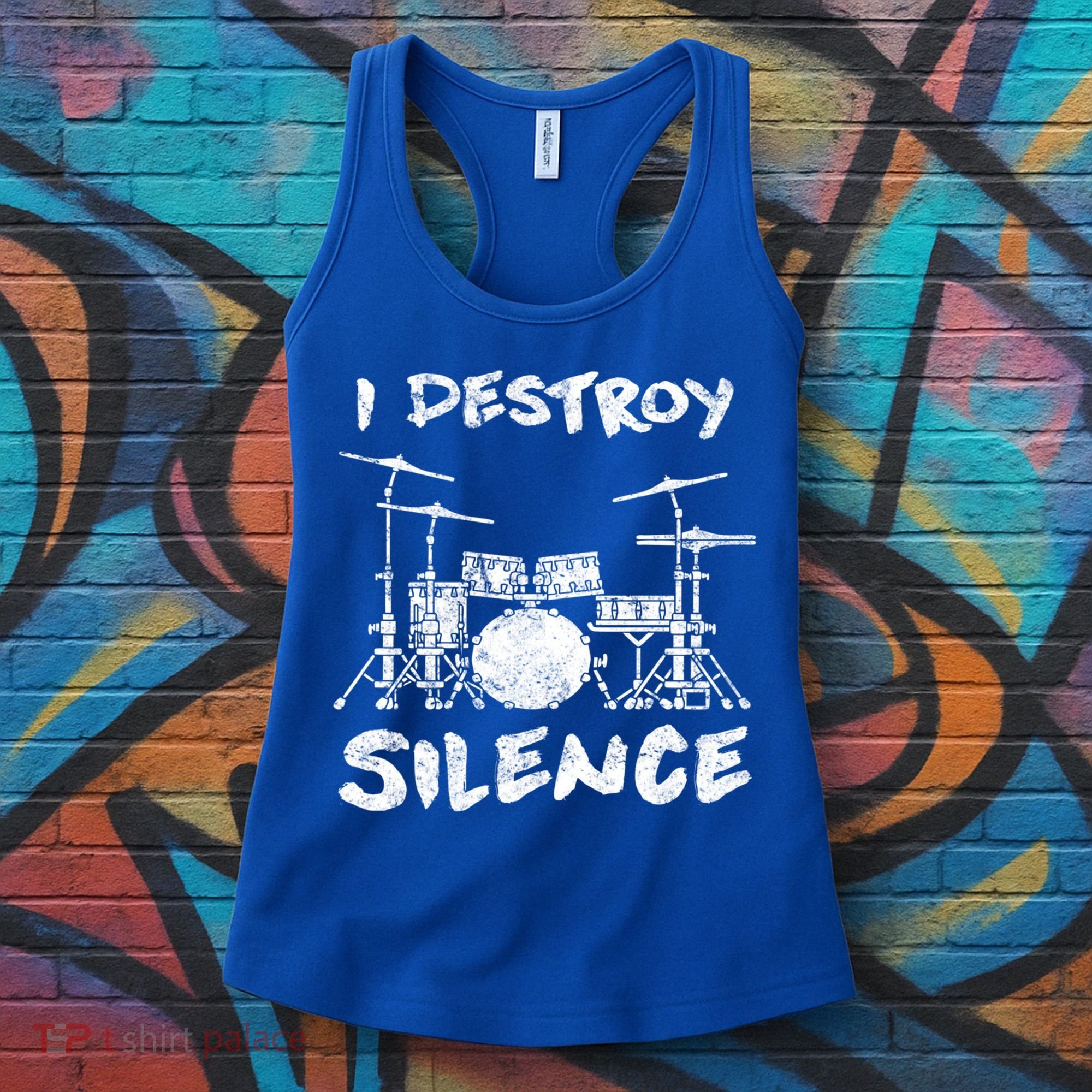 I Destroy Silence Drummer Gift Women's Tank Top
