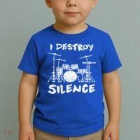 I Destroy Silence Drummer Gift Toddler T-Shirt thumb 2