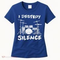 I Destroy Silence Drummer Gift Women's T-Shirt thumb 0