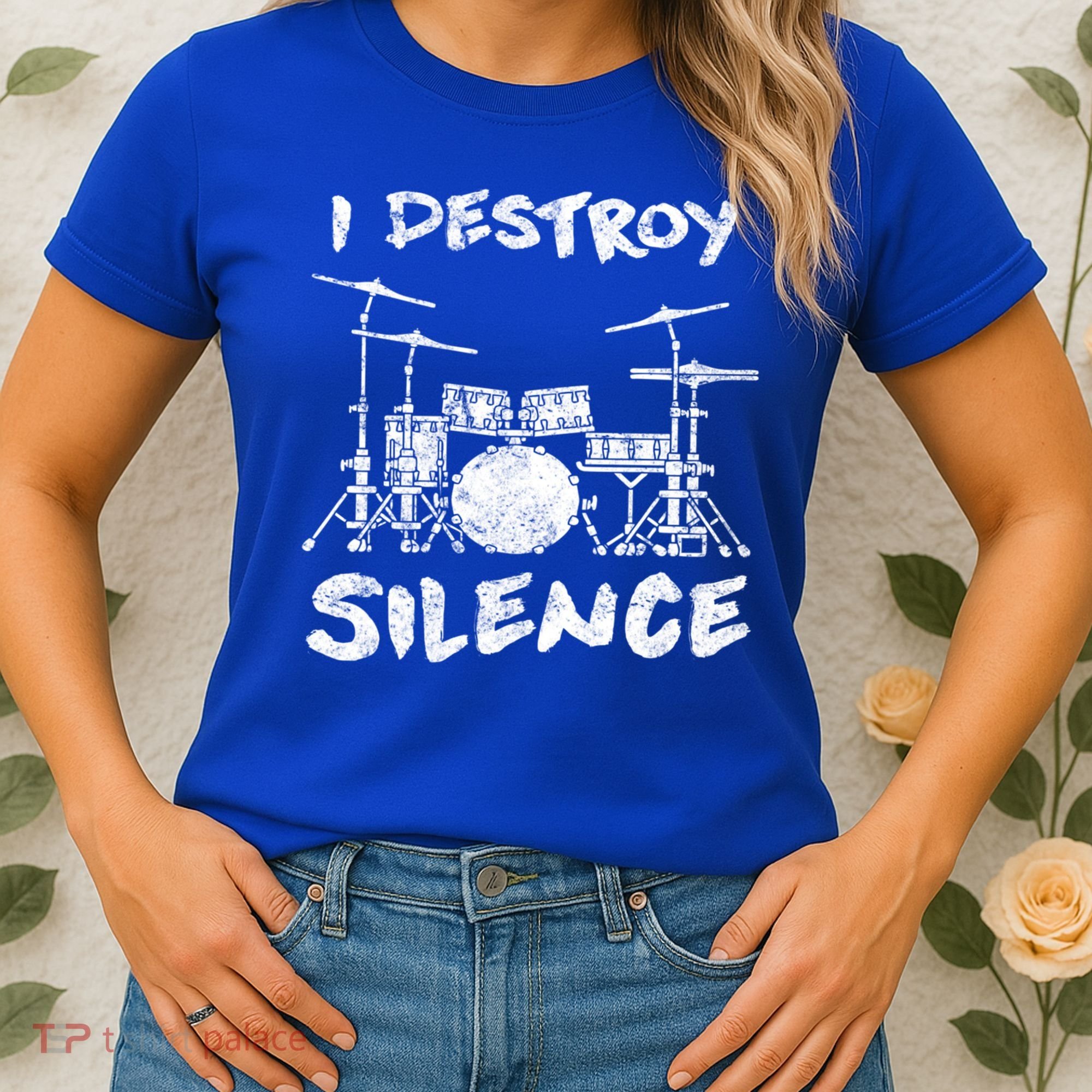 I Destroy Silence Drummer Gift Women's T-Shirt