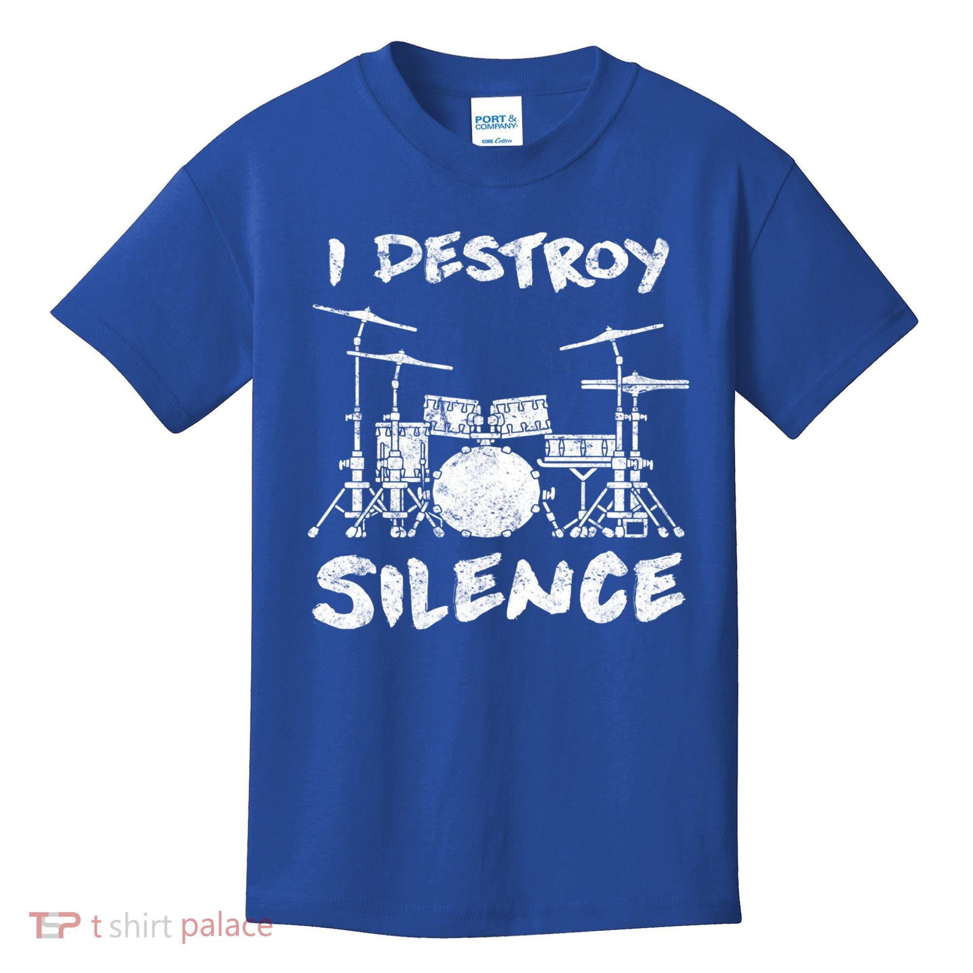 I Destroy Silence Drummer Gift Kids T-Shirt