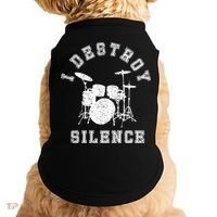 I Destroy Silence Drums Gift Drummer Rock Band Music Fan Doggie Tank thumb 0