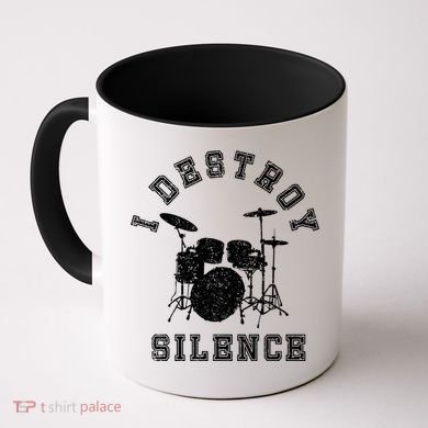 I Destroy Silence Drums Gift Drummer Rock Band Music Fan Coffee Mug