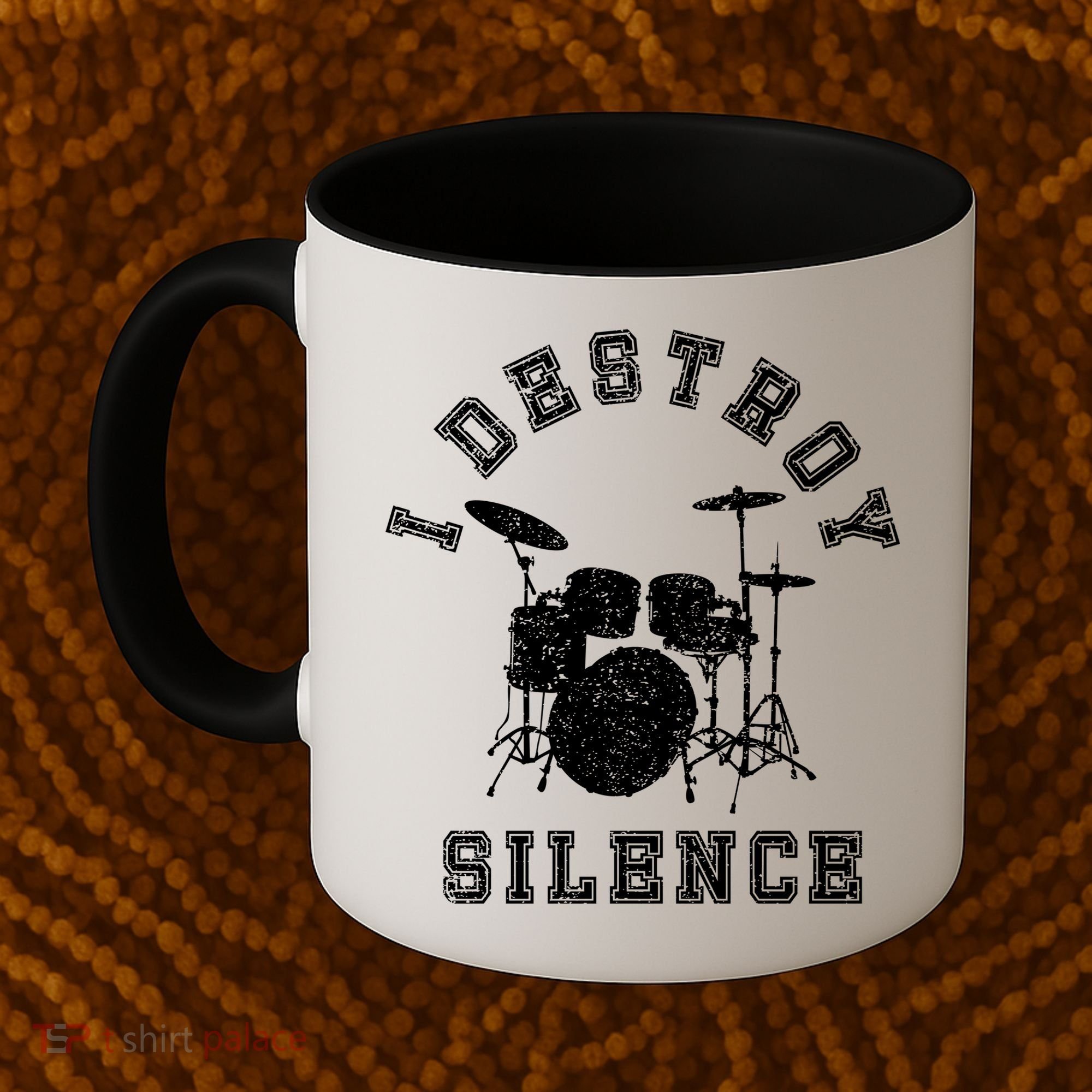 I Destroy Silence Drums Gift Drummer Rock Band Music Fan Coffee Mug