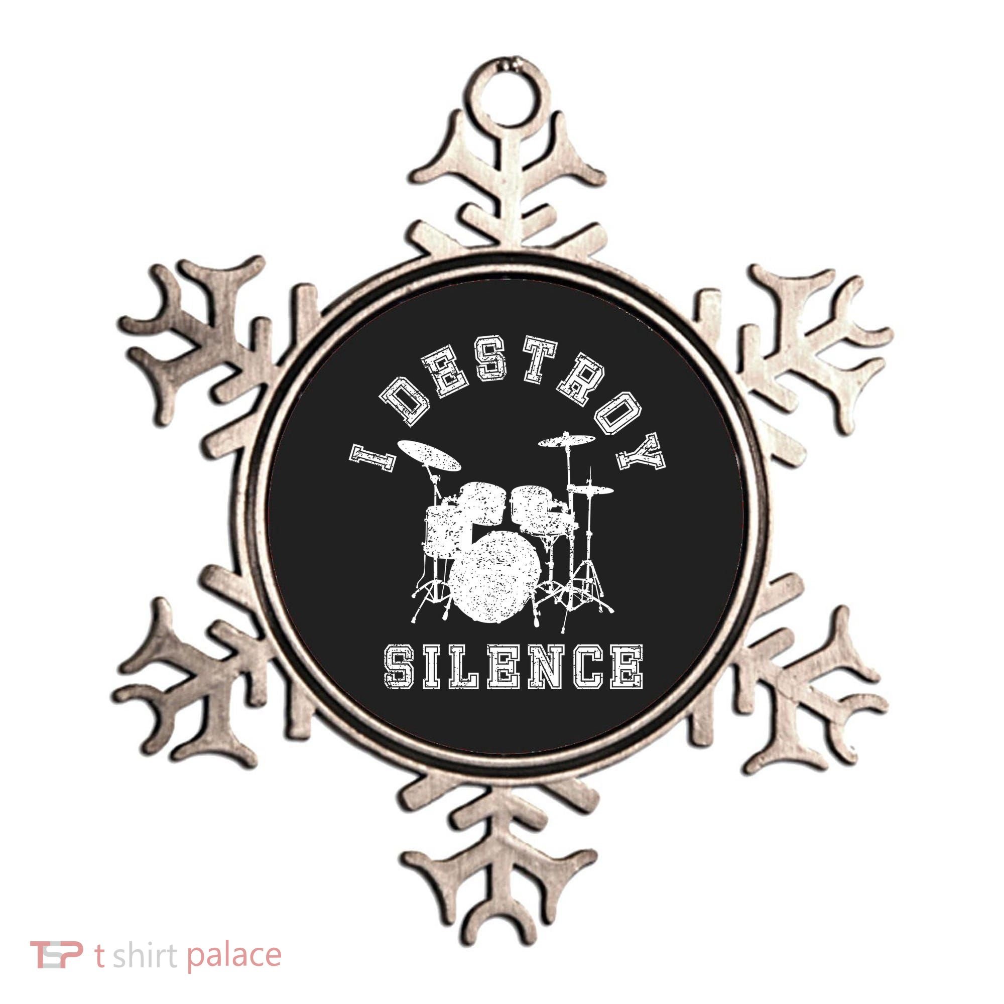 I Destroy Silence Drums Gift Drummer Rock Band Music Fan Ornament