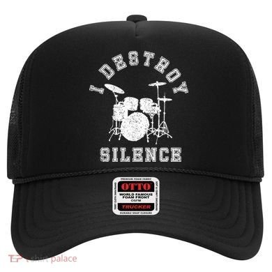 I Destroy Silence Drums Gift Drummer Rock Band Music Fan Hat