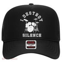I Destroy Silence Drums Gift Drummer Rock Band Music Fan Hat thumb 0