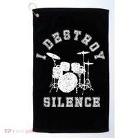 I Destroy Silence Drums Gift Drummer Rock Band Music Fan Golf Towel thumb 0
