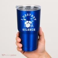 I Destroy Silence Drums Gift Drummer Rock Band Music Fan Tumbler thumb 2