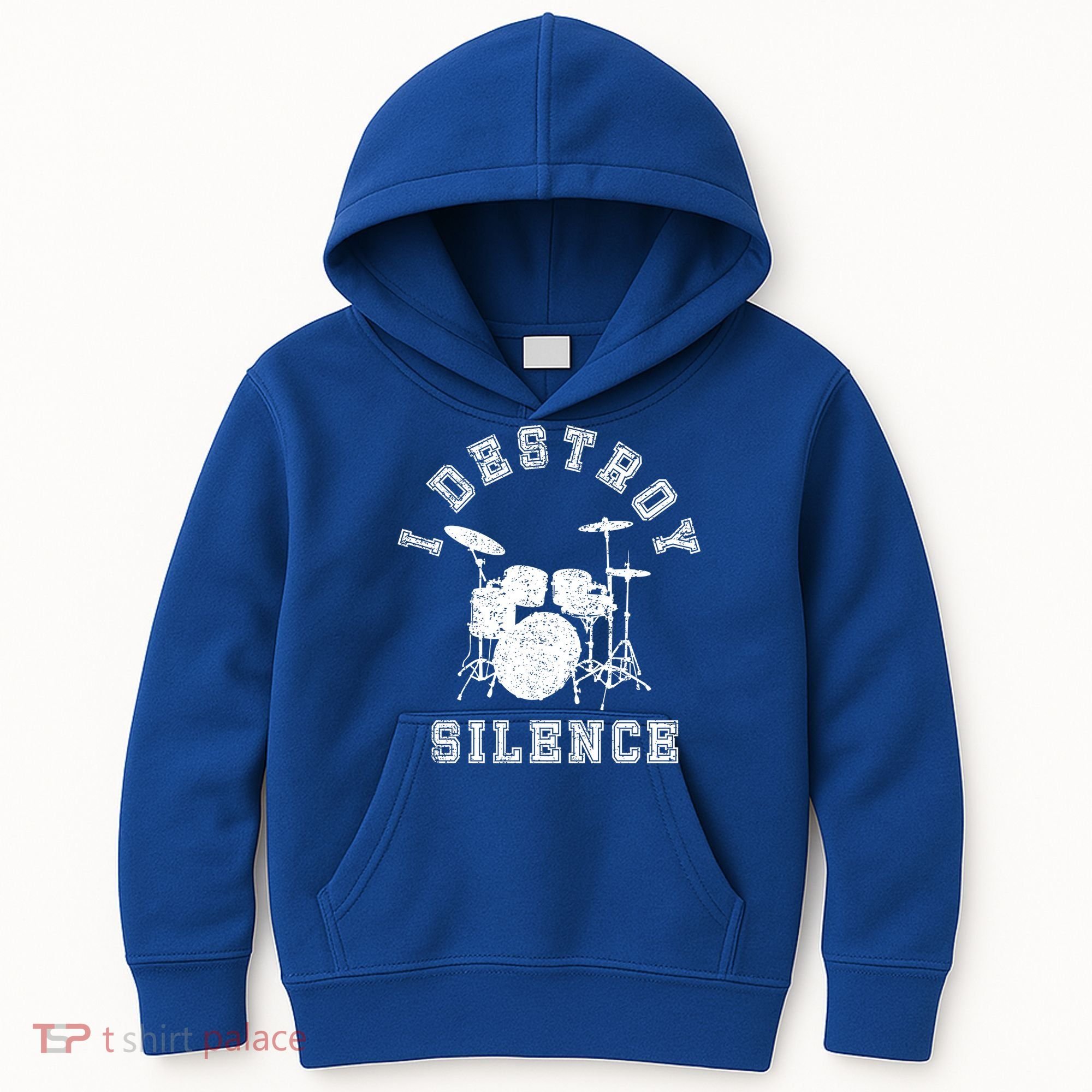 I Destroy Silence Drums Gift Drummer Rock Band Music Fan Kids Hoodie