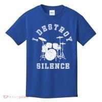 I Destroy Silence Drums Gift Drummer Rock Band Music Fan Kids T-Shirt thumb 0